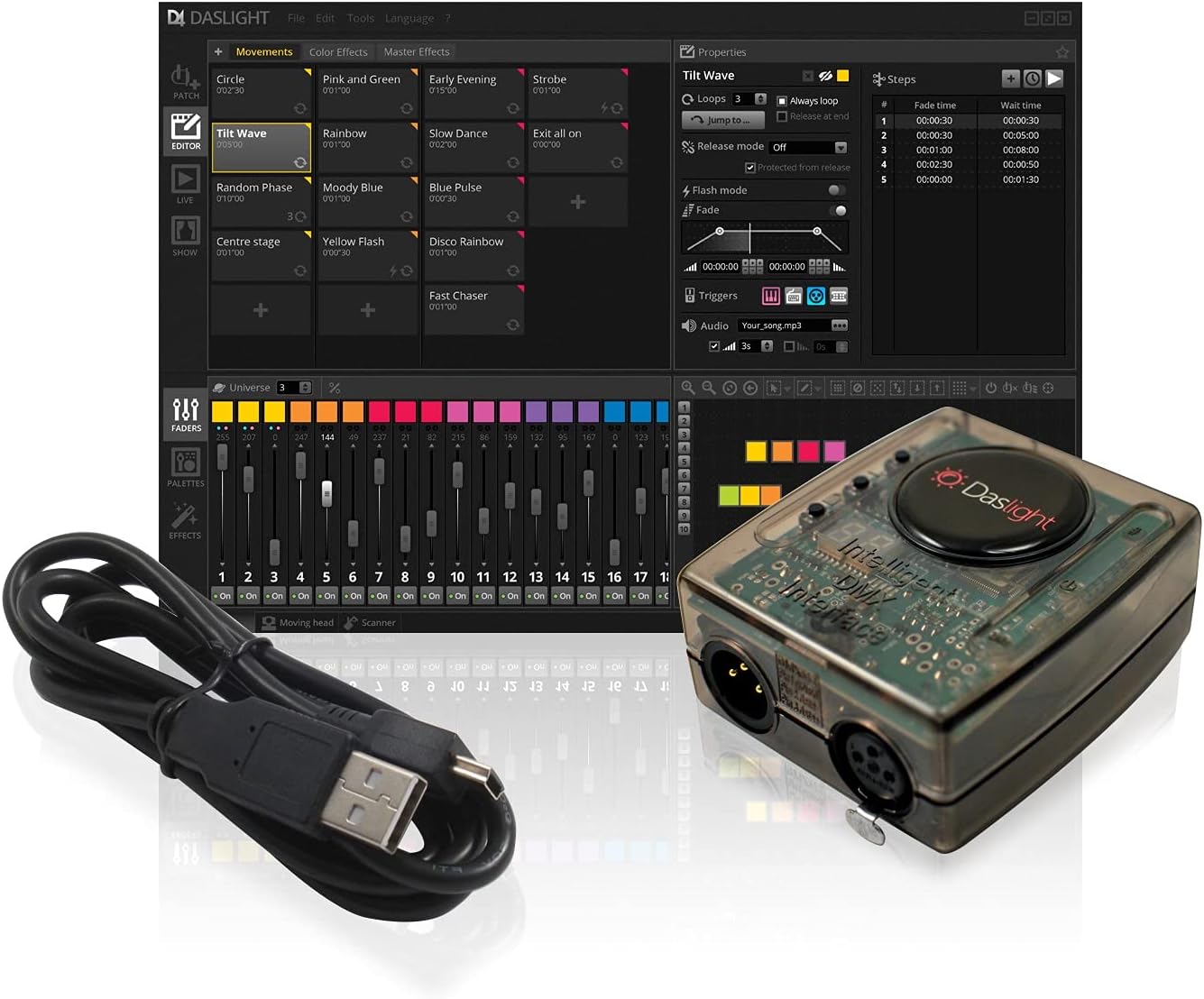 برنامج الإضاءة Daslight 4 DMX لجهاز الكمبيوتر Mac